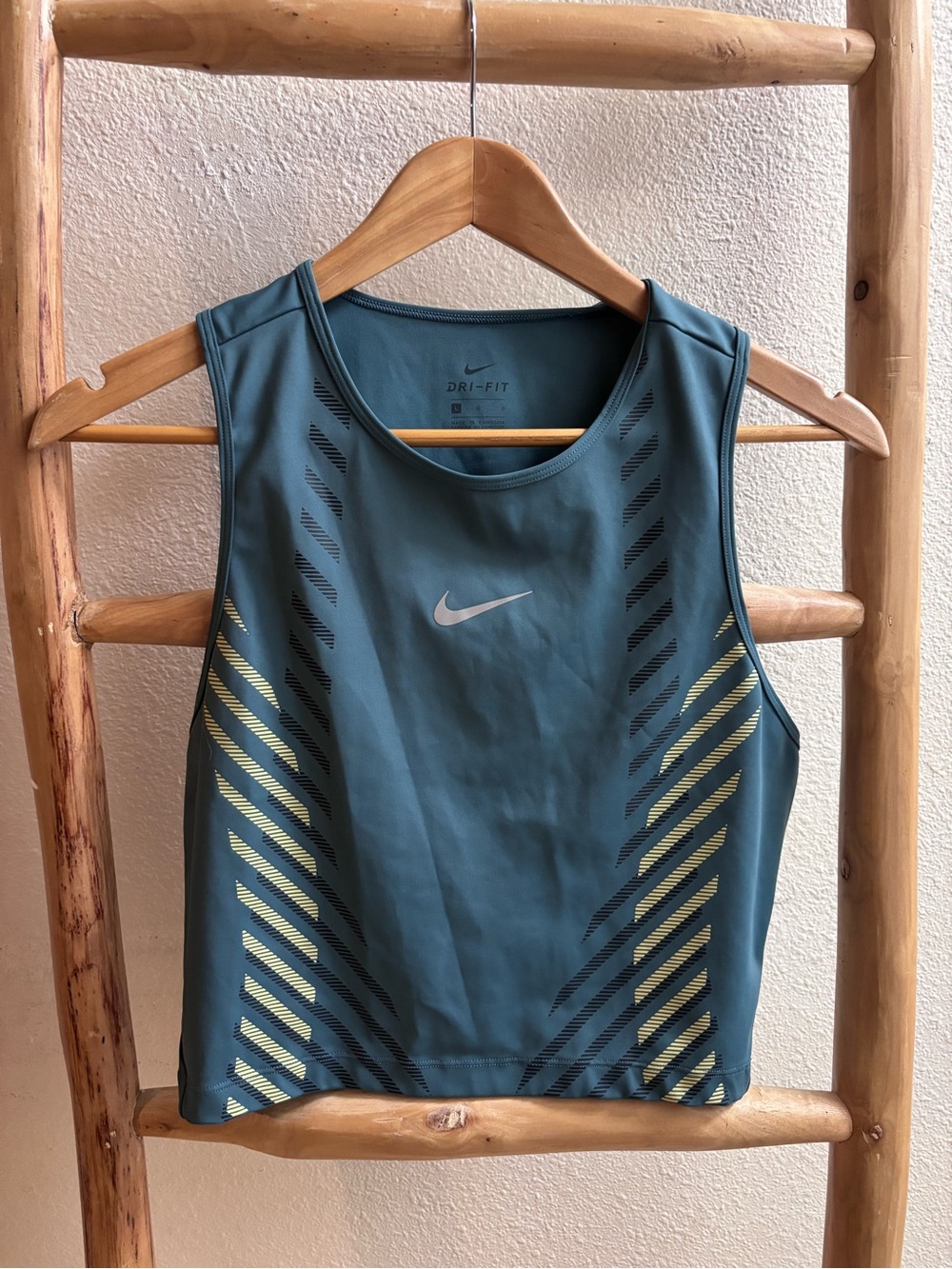 Nike Teal Athletic Tank with Yellow Accents